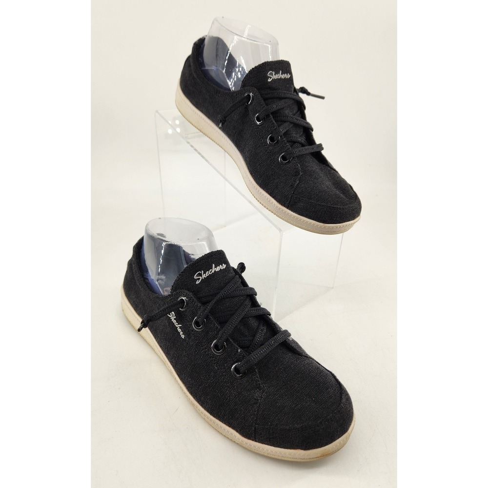 Skechers Slip On Sneakers Womens 7 Black Air Cooled Memory Foam Low Top 23945